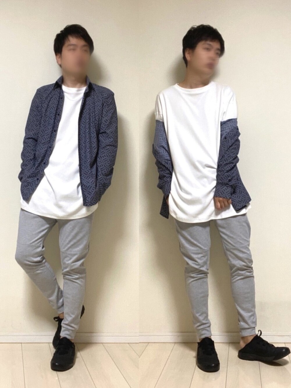 「ZARA、adrer、ARC'TERYX、カジュアル、オーバーサイズ、ジョガーパンツ、春夏コーデ、ゆるコーデ、サンダル」｜「ZARAのZARA  スーパースリムフィットプリント柄シャツ  Mサイズ（シャツ/ブラウス、その他）」を使った、スピさん（メンズ・175cm）の春コーディネートの1枚目の写真