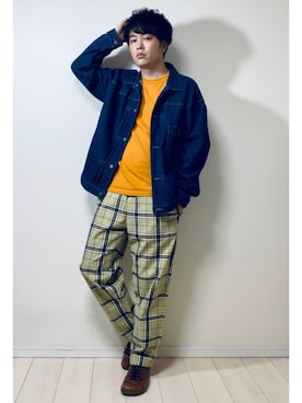 「TIMELY WARNING（タイムリーワーニング）のアイテム（ジャケット/アウター）」を使った、スピさん（メンズ・175cm）の秋コーディネート