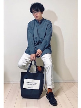 「UNIQLO（ユニクロ）のEZYアンクルパンツ（2WAYストレッチ・丈長め76cm）（その他パンツ）」を使った、スピさん（メンズ・175cm）の秋コーディネート