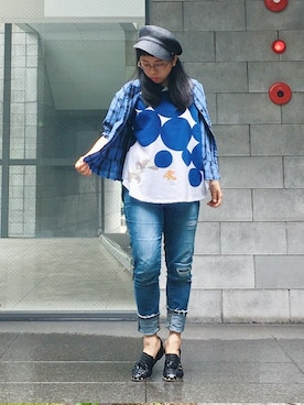 「ドット柄」｜nah.oさん（レディース・152cm）の夏コーディネート