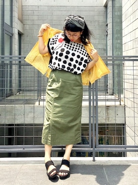 「ドット柄」｜nah.oさん（レディース・152cm）の夏コーディネート