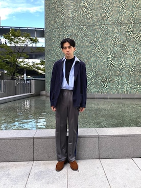 「WRAPINKNOT（ラッピンノット）のアイテム」を使った、竹内 孜介さん（メンズ・171cm）の秋コーディネート