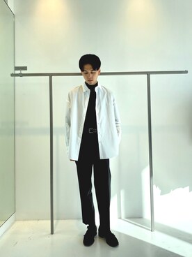「markaware（マーカウェア）のアイテム（パンツ）」を使った、竹内 孜介さん（メンズ・172cm）の秋コーディネート