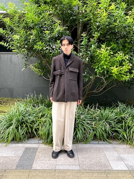 「MR.GENTLEMAN（ミスタージェントルマン）のアイテム（ジャケット/アウター）」を使った、竹内 孜介さん（メンズ・172cm）の秋コーディネート