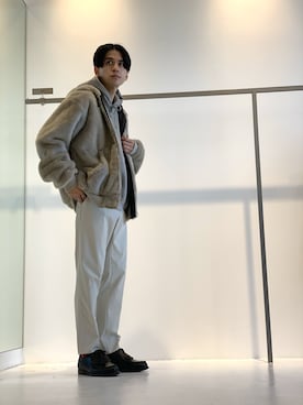 「FLAGSTUFF（フラグスタフ）のアイテム（ジャケット/アウター）」を使った、竹内 孜介さん（メンズ・172cm）の秋コーディネート