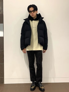 「STUDIOUS（ステュディオス）のアイテム（ダウンジャケット/コート）」を使った、竹内 孜介さん（メンズ・172cm）の秋コーディネート