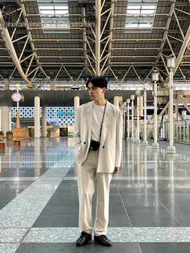 「SHAREEF（シャリーフ）のアイテム」を使った、竹内 孜介さん（メンズ・172cm）の冬コーディネート
