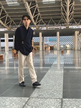 「SHAREEF（シャリーフ）のアイテム」を使った、竹内 孜介さん（メンズ・172cm）の冬コーディネート