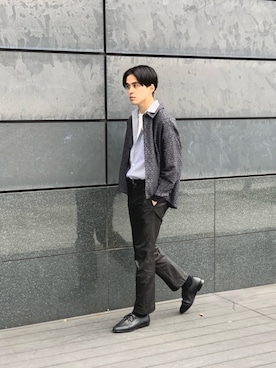 「soe（ソーイ）のアイテム」を使った、竹内 孜介さん（メンズ・172cm）の冬コーディネート