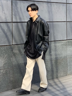 「SHAREEF（シャリーフ）のアイテム」を使った、竹内 孜介さん（メンズ・172cm）の冬コーディネート