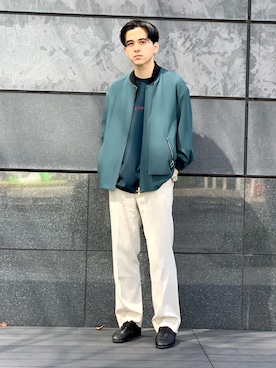 「CULLNI（クルニ）のアイテム（MA-1）」を使った、竹内 孜介さん（メンズ・172cm）の春コーディネート