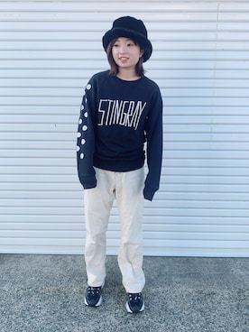 「STINGRAY（スティングレイ）のアイテム」を使った、はらださん（レディース・150cm）の春コーディネート