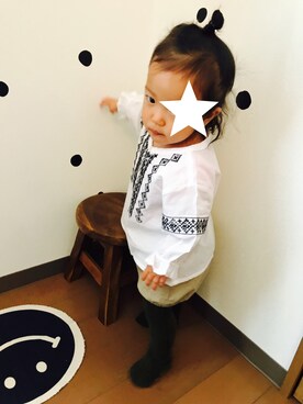 「DADWAY（ダッドウェイ）のアイテム」を使った、あよやんさん（キッズ・70cm）の春コーディネート
