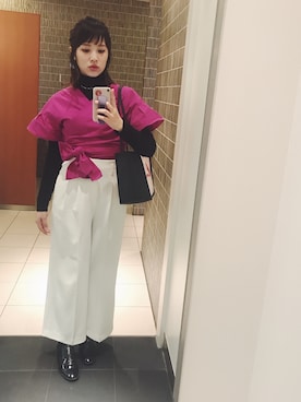 「KENZO」｜「アイテム（トートバッグ）」を使った、channieさん（レディース・161cm）の春コーディネート