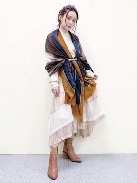 「initial（イニシャル）のアイテム（ワンピース/ドレス）」を使った、HANA TAMさん（レディース・158cm）の春コーディネート