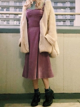 「DRWCYS（ドロシーズ）のアイテム（その他アウター）」を使った、千鶴さん（レディース・155cm）の秋コーディネート