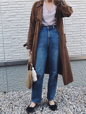 「足袋」｜「アイテム（トレンチコート）」を使った、NA☻.sさん（レディース・161cm）の春コーディネート