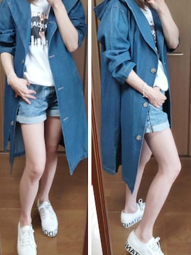 「BALENCIAGA」｜「アイテム（デニムジャケット）」を使った、★まーたん★さん（レディース・157cm）の春コーディネート