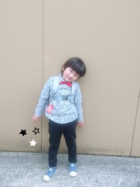 「アイテム（福袋/福箱、レッド系）」を使った、KODAIさん（キッズ・110cm）の春コーディネート