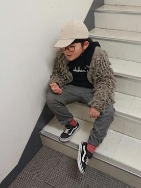 「オールドスクール」｜「アイテム（福袋/福箱）」を使った、KODAIさん（キッズ・123cm）の冬コーディネート