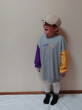 「アイテム（福袋/福箱、パープル系）」を使った、KODAIさん（キッズ・123cm）の春コーディネート