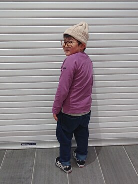 「アイテム（福袋/福箱、パープル系）」を使った、KODAIさん（キッズ・123cm）の春コーディネート