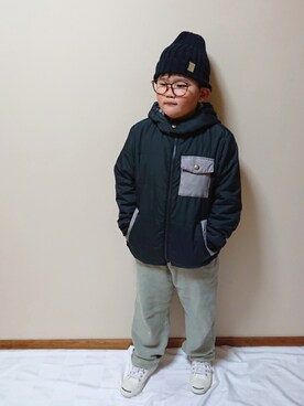 「ピスタチオ」｜「アイテム（ブルゾン）」を使った、KODAIさん（キッズ・128cm）の冬コーディネート