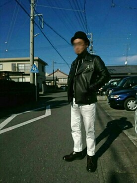 「BLUE WAY（ブルーウェイ）のアイテム（パンツ）」を使った、カホンさん（メンズ・169cm）の冬コーディネート