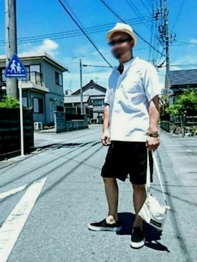 「DRAGON HAT（ドラゴンハット）のアイテム」を使った、カホンさん（メンズ・169cm）の夏コーディネート