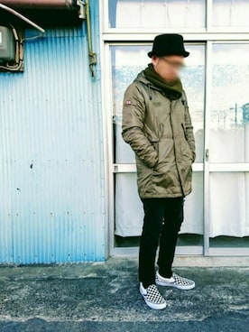 「アイテム（スリッポン、その他）」を使った、カホンさん（メンズ・169cm）の冬コーディネート