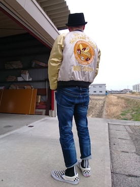 「TAILOR TOYO（テーラートウヨウ）のアイテム（ナイロンジャケット）」を使った、カホンさん（メンズ・169cm）の春コーディネート