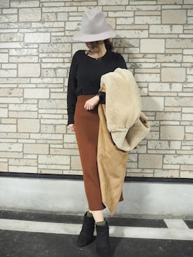 「URBAN RESEARCH（アーバンリサーチ）のアイテム（ムートンコート）」を使った、あーちむ☻さん（レディース・158cm）の冬コーディネート