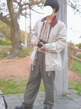 「アイテム（カバーオール）」を使った、satoさん（メンズ・173cm・10代）の春コーディネート