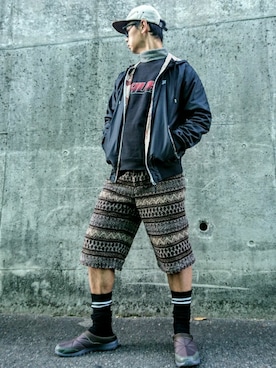 「ナイロンパーカー」｜「アイテム（スリッポン）」を使った、Gottanyさん（メンズ・177cm）の秋コーディネート