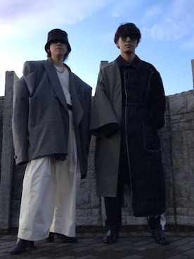 「アイテム（ステンカラーコート）」を使った、zawaizawaさん（メンズ・176cm・20代）の冬コーディネート