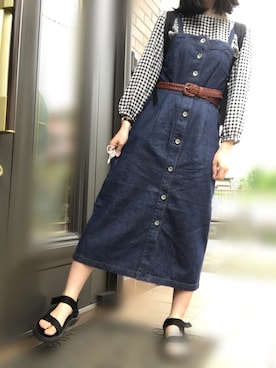 「rps（アールピーエス）のアイテム（ジャンパースカート）」を使った、ひろたんさん（レディース・157cm）の夏コーディネート