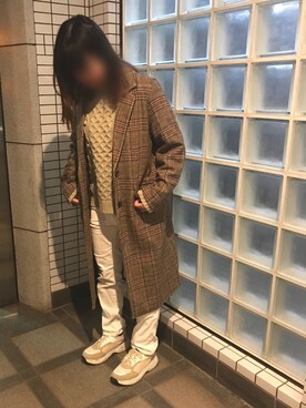 「ローリーズファーム(LOWRYS FARM)」｜「アイテム（チェスターコート）」を使った、ひろたんさん（レディース・157cm）の冬コーディネート