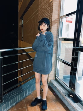 「帽T」｜Josieさん（レディース・171cm）の冬コーディネート