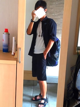 「アイテム（ポロシャツ）」を使った、Ryuto【プチプラ】さん（メンズ・170cm）の夏コーディネート