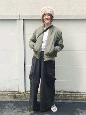 「ISOOK（アイスー）のアイテム（ジャケット/アウター）」を使った、ゆうほさん（レディース・170cm）の冬コーディネート