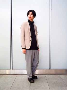 「tk.TAKEO KIKUCHI（ティーケータケオキクチ）のアイテム（スウェット）」を使った、MIKIさん（メンズ・167cm）の冬コーディネート