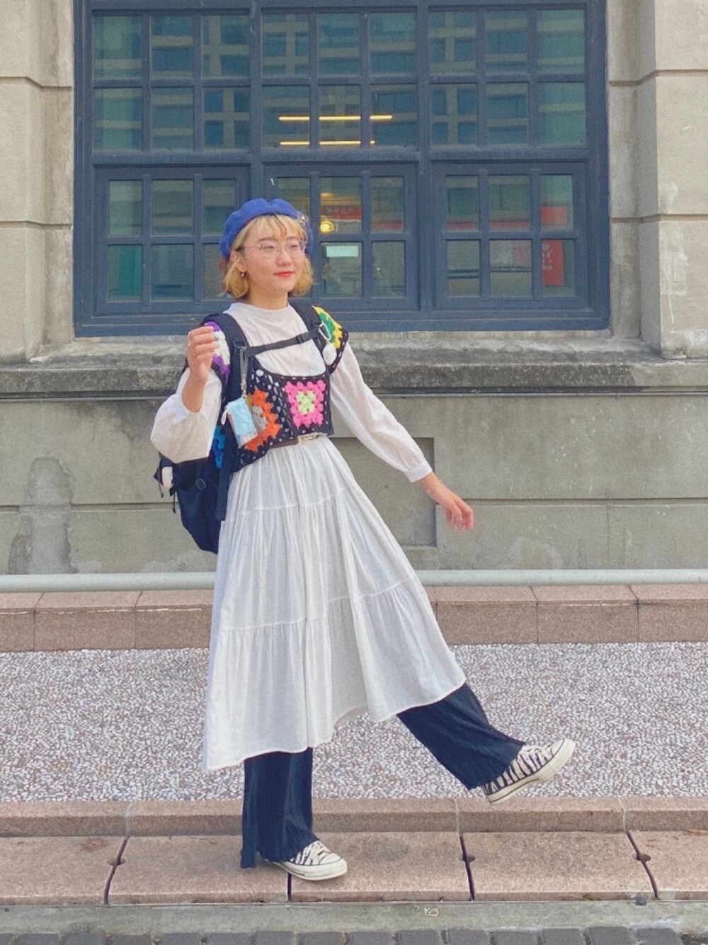 「GUのアイテム（チノパンツ、ブラック系）」を使った、Yi Yong Wangさん（レディース・168cm）の秋コーディネートの1枚目の写真
