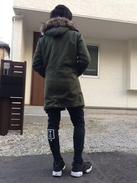 「スエット」｜「アイテム（モッズコート）」を使った、たっくんさん（メンズ・165cm）の冬コーディネート
