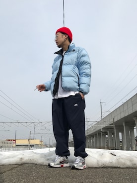 「アイテム（ダウンジャケット/コート）」を使った、wattuさん（メンズ・169cm・20代）の春コーディネート