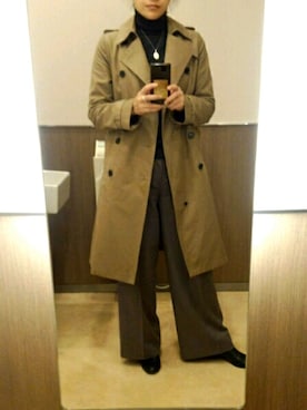 「HYKE（ハイク）の＜HYKE（ハイク）＞トレンチ コート■■■（トレンチコート）」を使った、おけいさん（レディース・173cm）の冬コーディネート