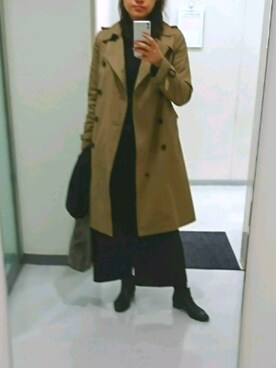 「仕事着」｜「アイテム（トレンチコート）」を使った、おけいさん（レディース・173cm）の春コーディネート