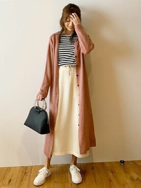 ワンピースとしても使える前後2wayモヘアタッチロングニットカーディガン レディース C3621 神戸レタスを使ったコーディネート一覧 Wear