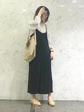 「KOBE LETTUCE（コウベレタス）のアイテム（つなぎ/オールインワン）」を使った、神戸レタスさん（レディース・159cm）の春コーディネート
