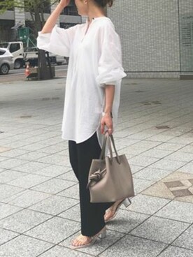 「KOBE LETTUCE」｜「アイテム（アンダーウェア）」を使った、神戸レタスさん（レディース・158cm）の春コーディネート