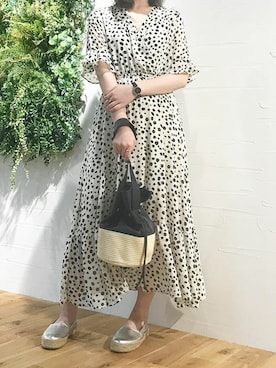 「カシュクール」｜「アイテム（スリッポン）」を使った、神戸レタスさん（レディース・159cm）の夏コーディネート
